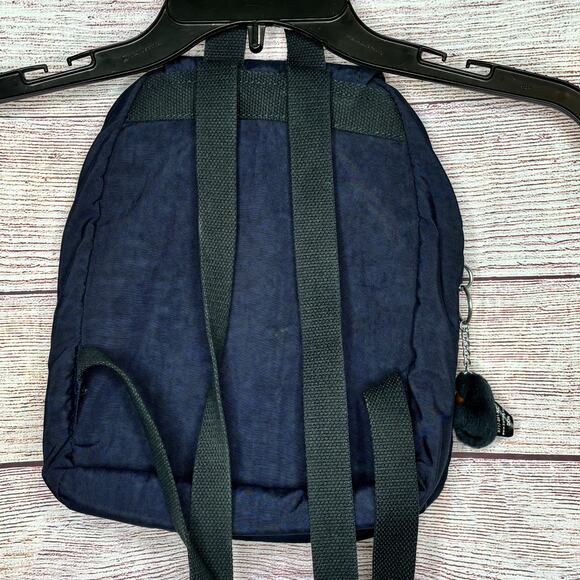 Kipling Navy Blue Small Lovebug Travel Daily Backpack Clean with Keychain - Picture 12 of 12